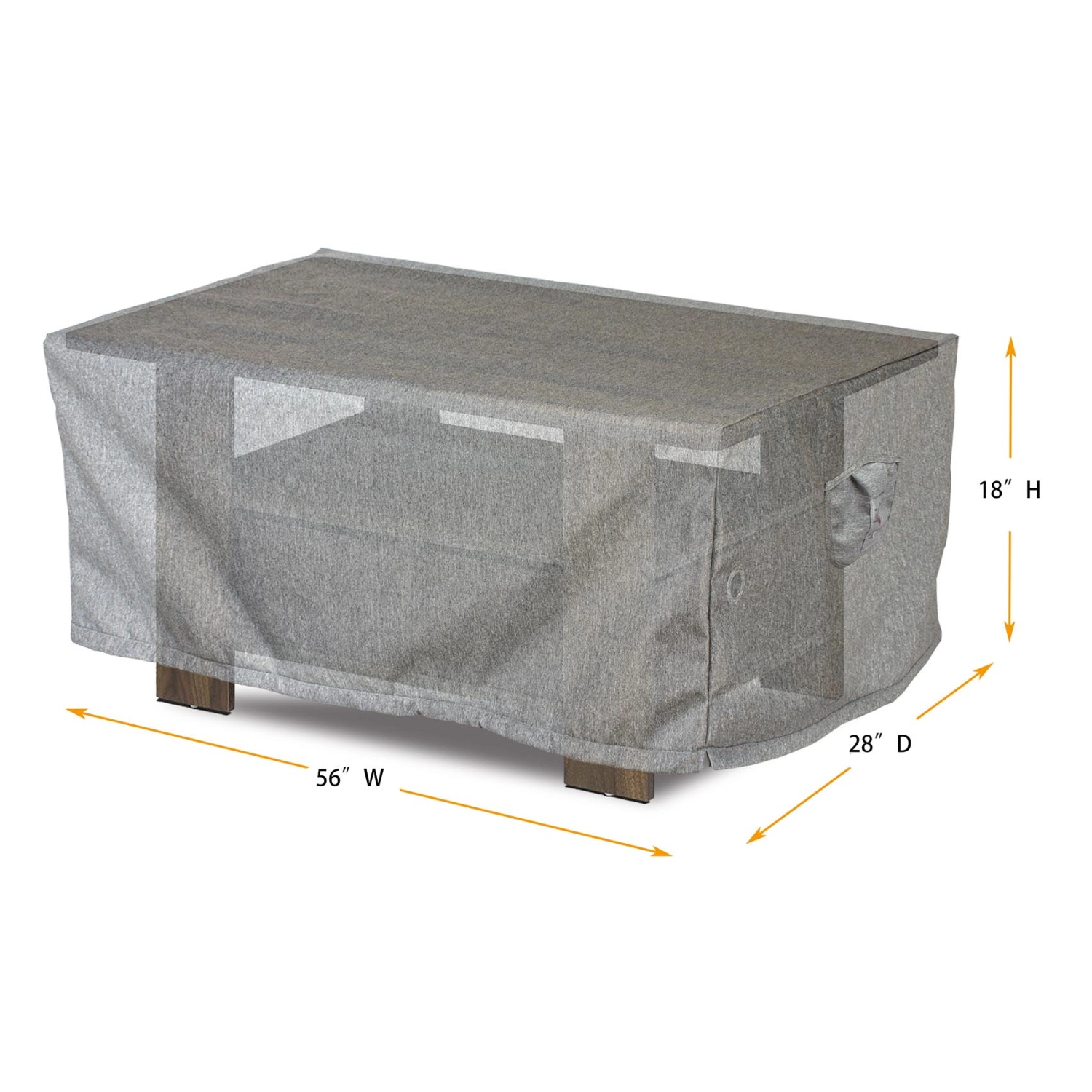Summerset Shield Platinum 3-Layer Water Resistant Outdoor Coffee Table Cover - 56x28", Grey Melange