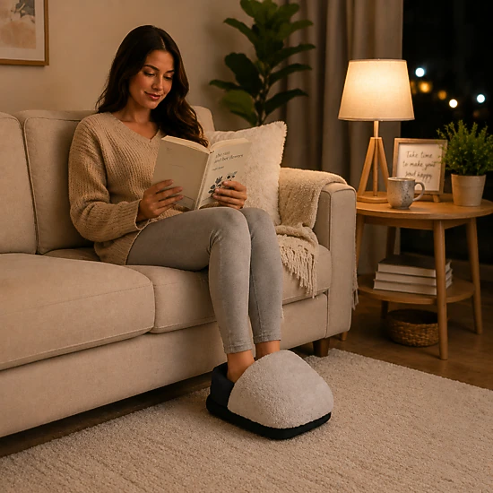 Pursonic Unisex Heated Foot Warmer & Massage Therapy Device – Ultra Plush Warming Foot Massager for Relaxation & Comfort