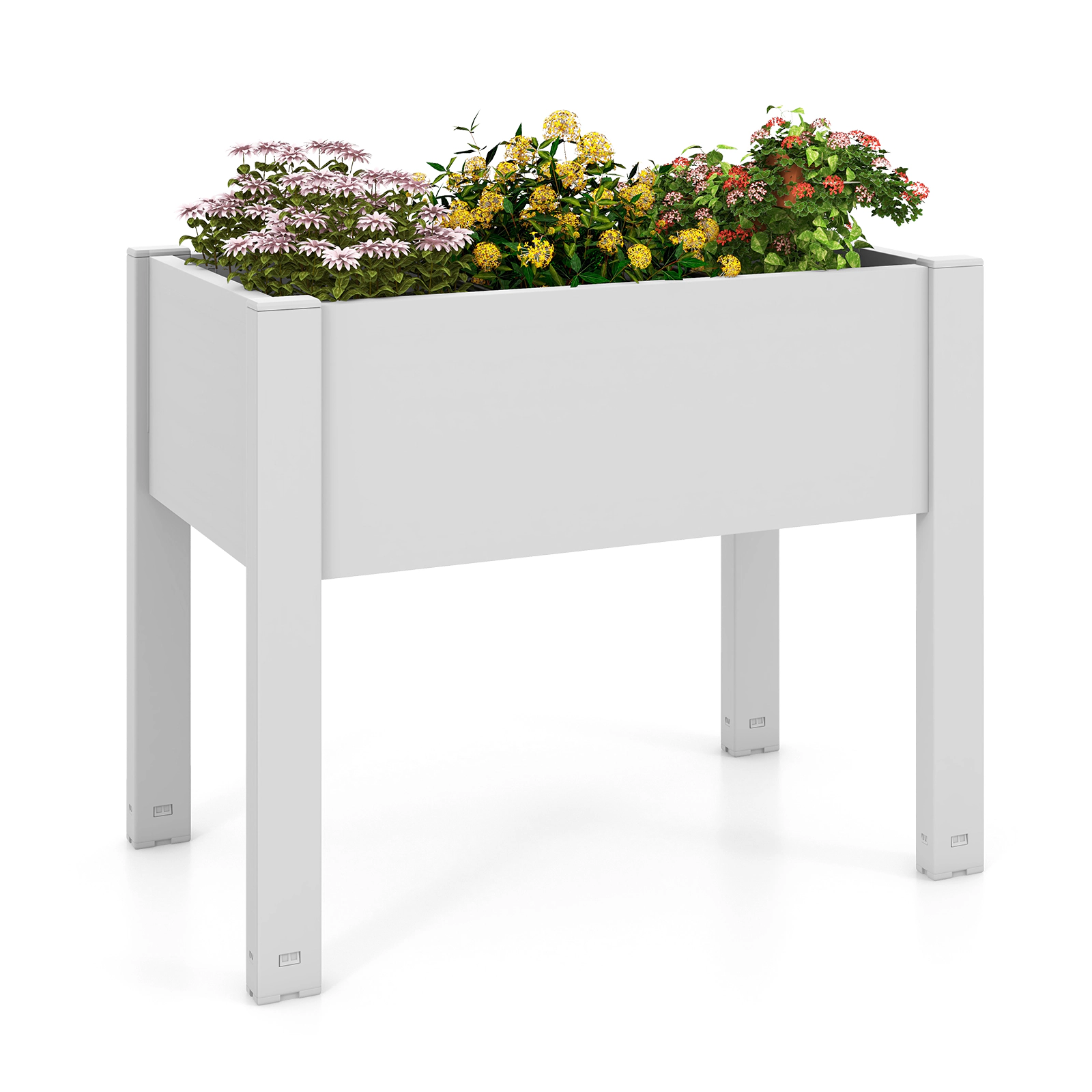 Hivvago 53L Raised Bed Grow Box Self-Watering Planter Box Stand with Water Level Monitor