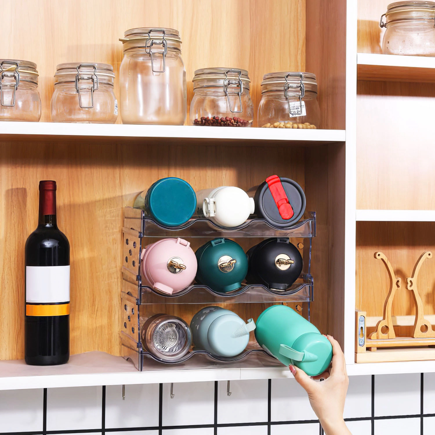 GBruno 4-Tier Stackable Bottle Organizer Holder