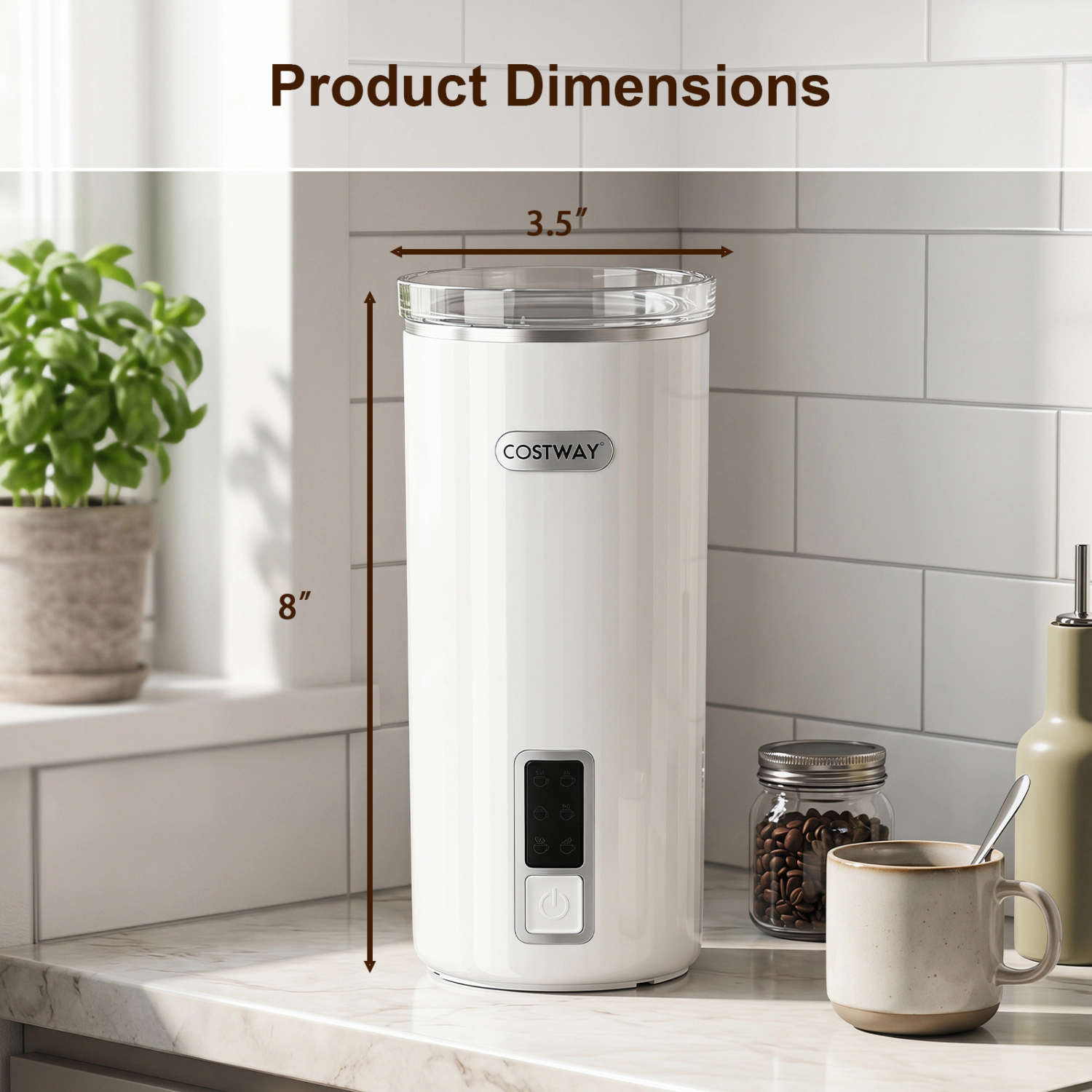 LJG 6-in-1 Electric Milk Steamer with Stainless Steel Interior