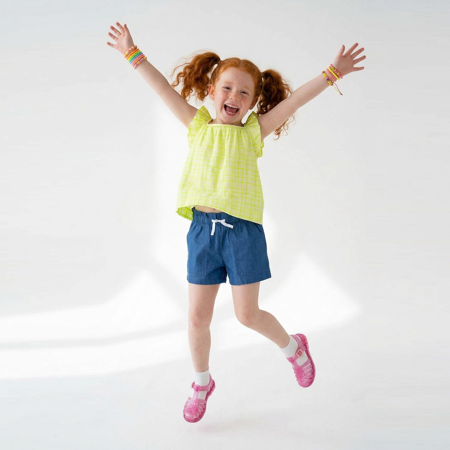 Rockets of Awesome Neon Gingham Smock Top for Girls