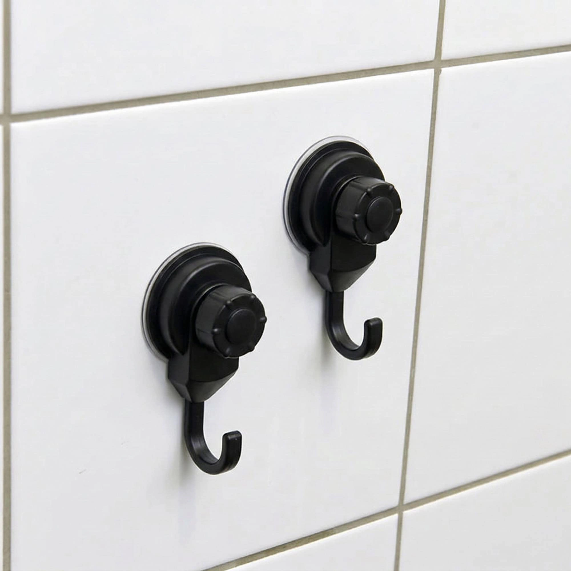 Evideco French Home Goods Set of 2 Locking Suction Hooks for Bathroom and Kitchen