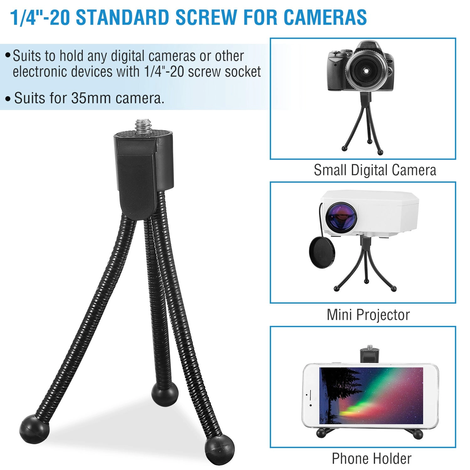 GBruno Flexible Metal Tabletop Camera Tripod Stand