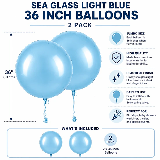 LoonBalloon 36-Inch Foil Balloon 2-Pack, Red White Blue Patriotic ...
