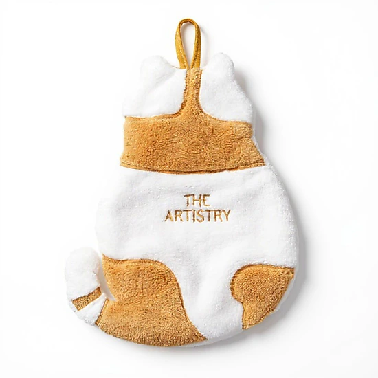 Alilang Women Soft Absorbent Hanging Hand Towel with Cat Shape Reusable Cleaning Cloth