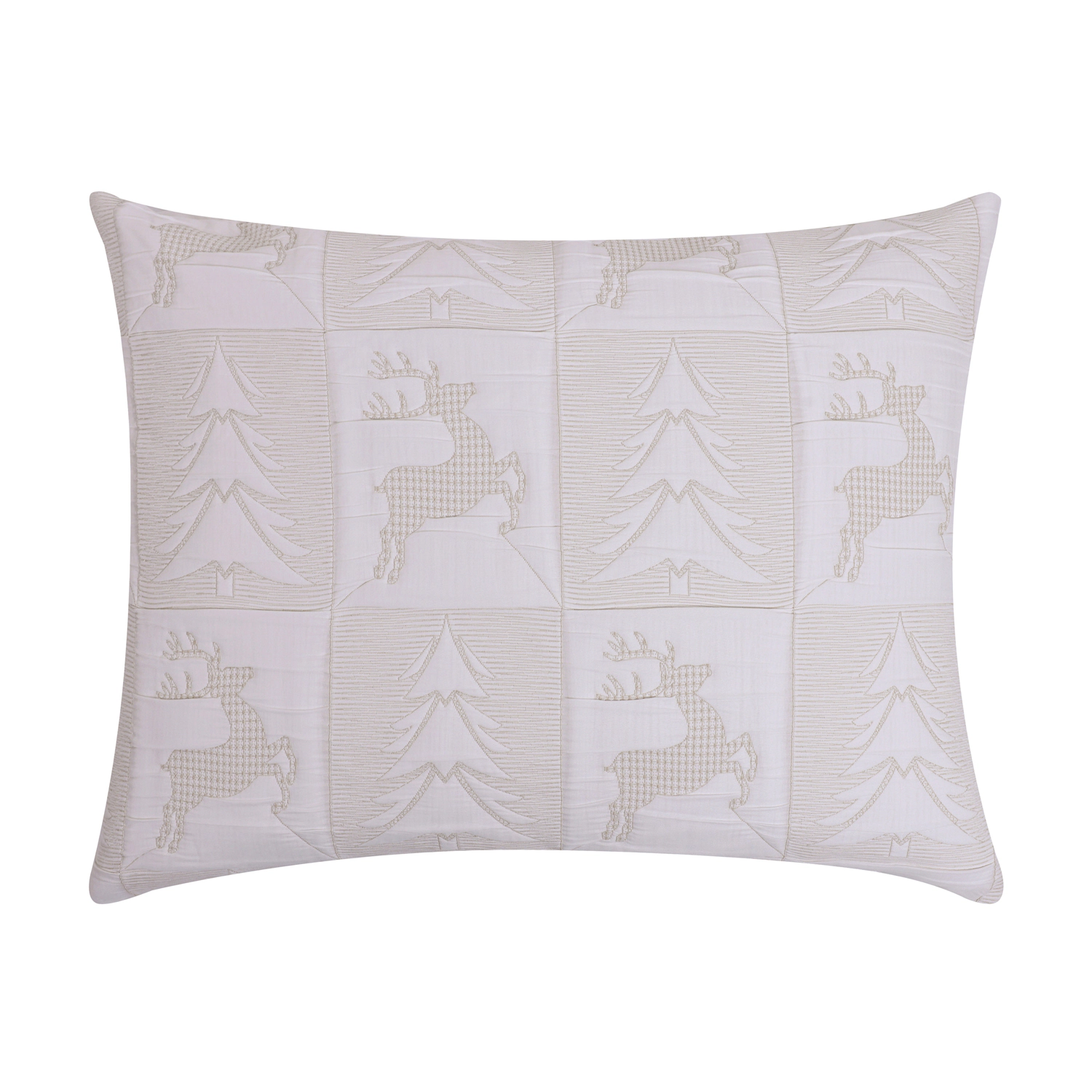Greenland Home Fashions Reindeer Games 100% Woven Polyester Jacquard Machine Quilted Sham