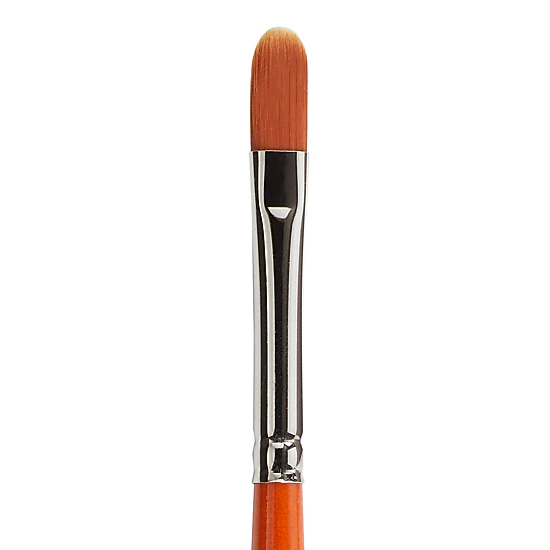 KINGART Radiant 6500 Filbert Premium Golden Synthetic Brush - Short Handle