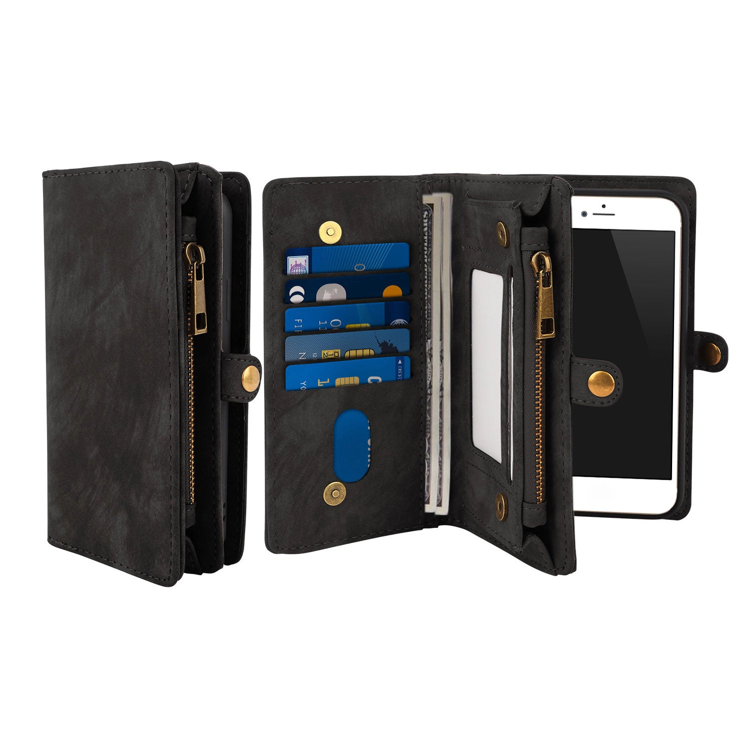 GBruno 2-in-1 Leather Phone Wallet Case For IPhone 8 Plus