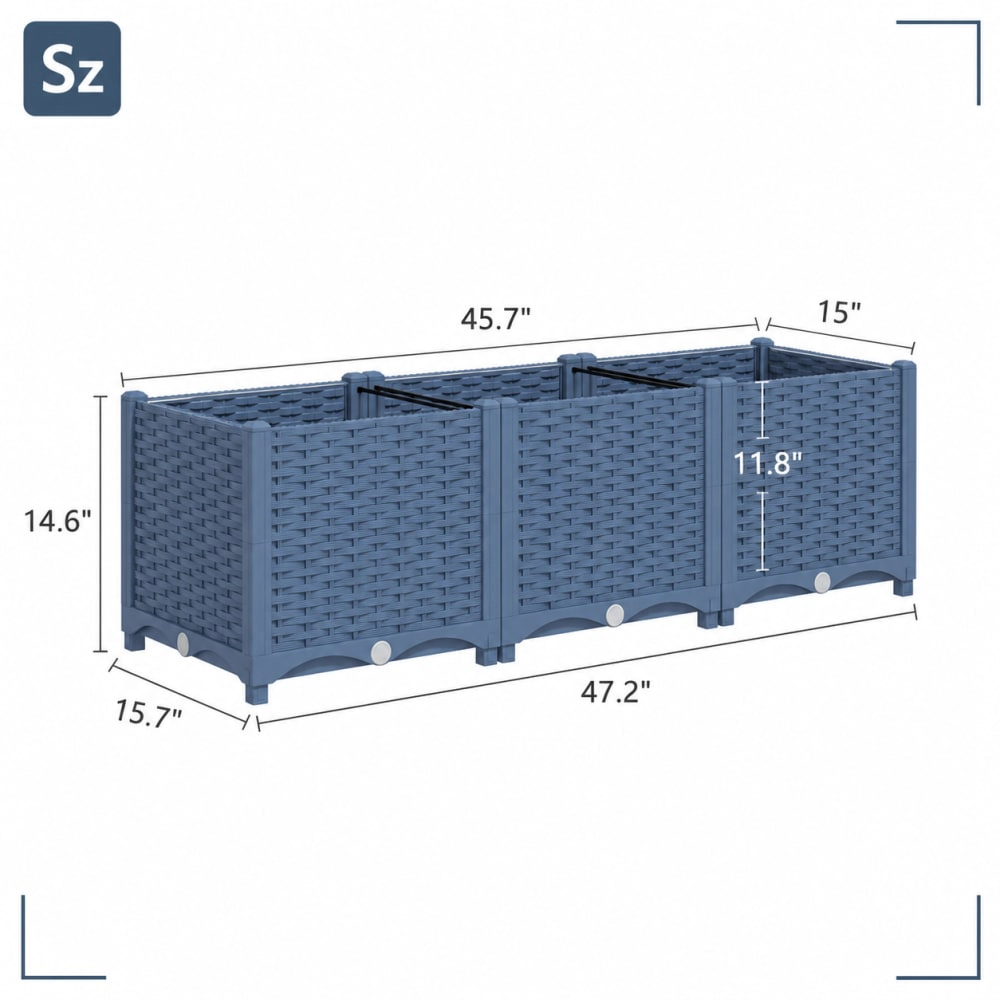 WOW PIONEER Rectangular Outdoor Planter Box