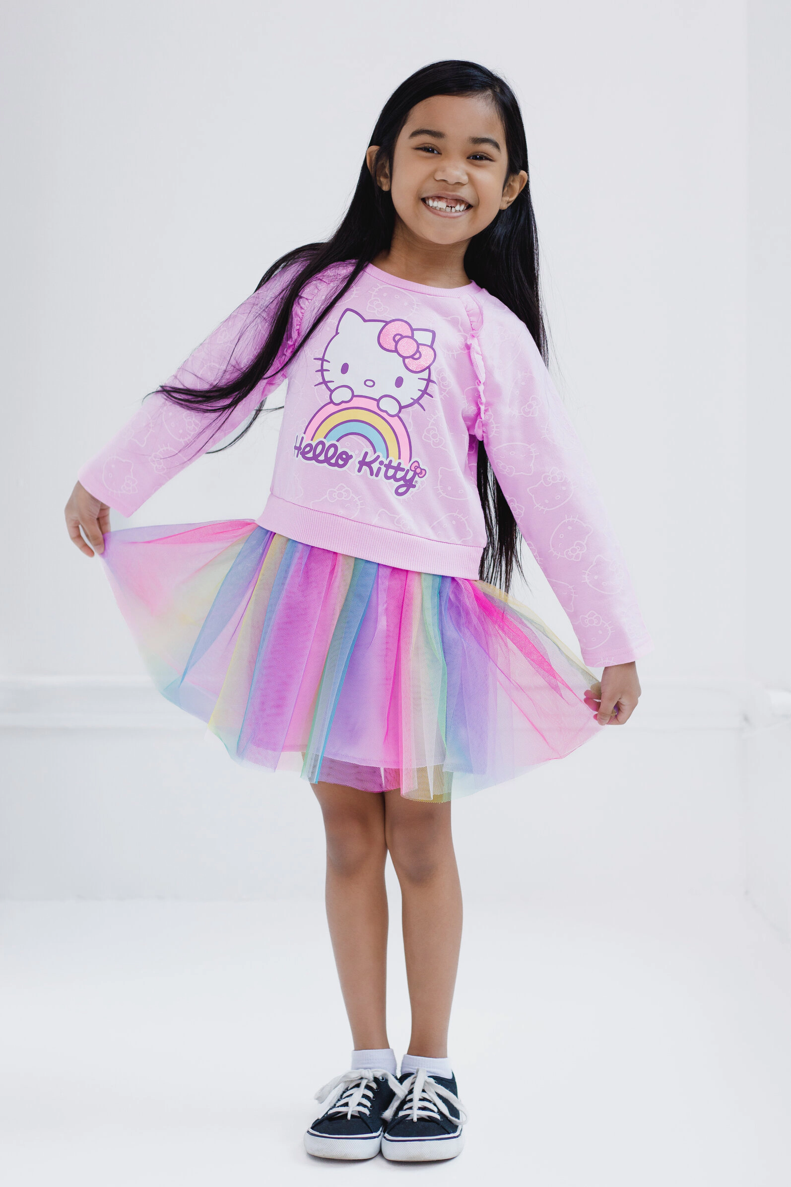 Hello Kitty Girls' Long Sleeve Tutu Dress