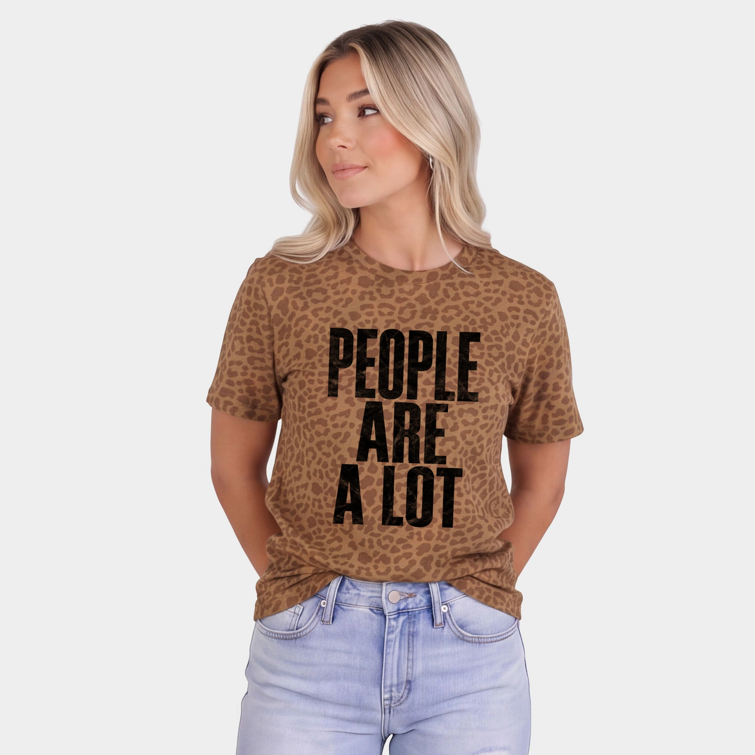 Simply Sage Market - Women's Leopard Print Tee People Are A Lot