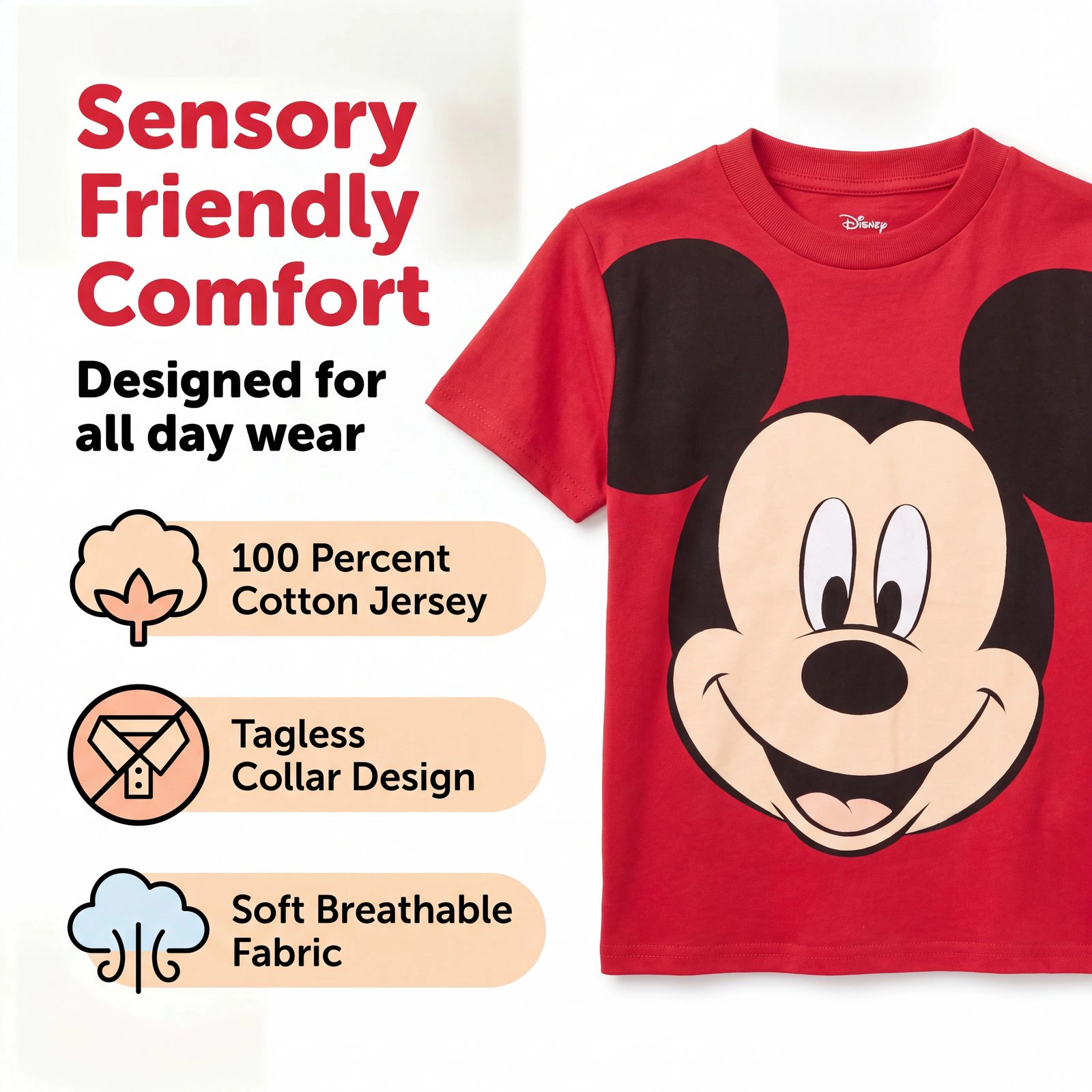 Disney Mickey Mouse Boys' Short Sleeve T-Shirt