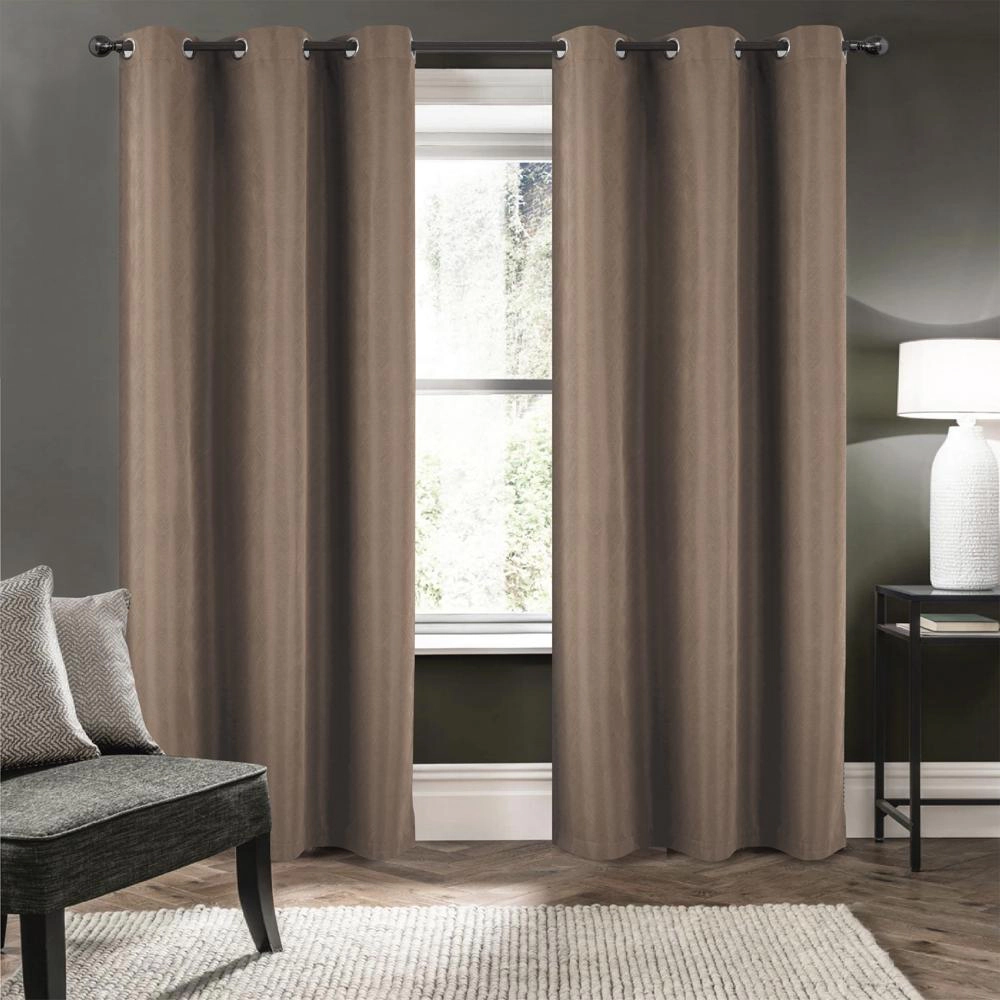 RT Designers Barron 100 Percent Blackout Grommet Curtain Panel 54 x 90 Taupe