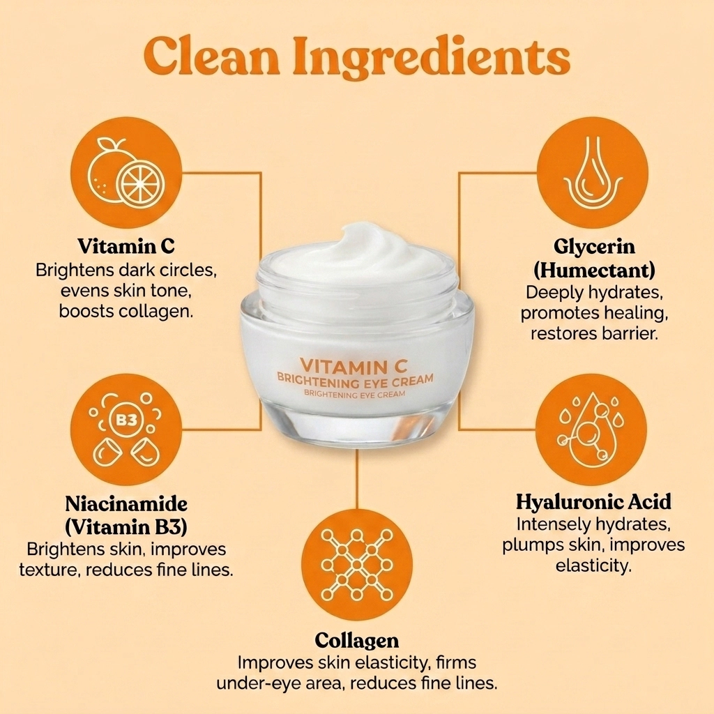 Lovery Vitamin C & Collagen Brightening Eye Cream - Korean Skincare Radiance & Firming Eye Treatment