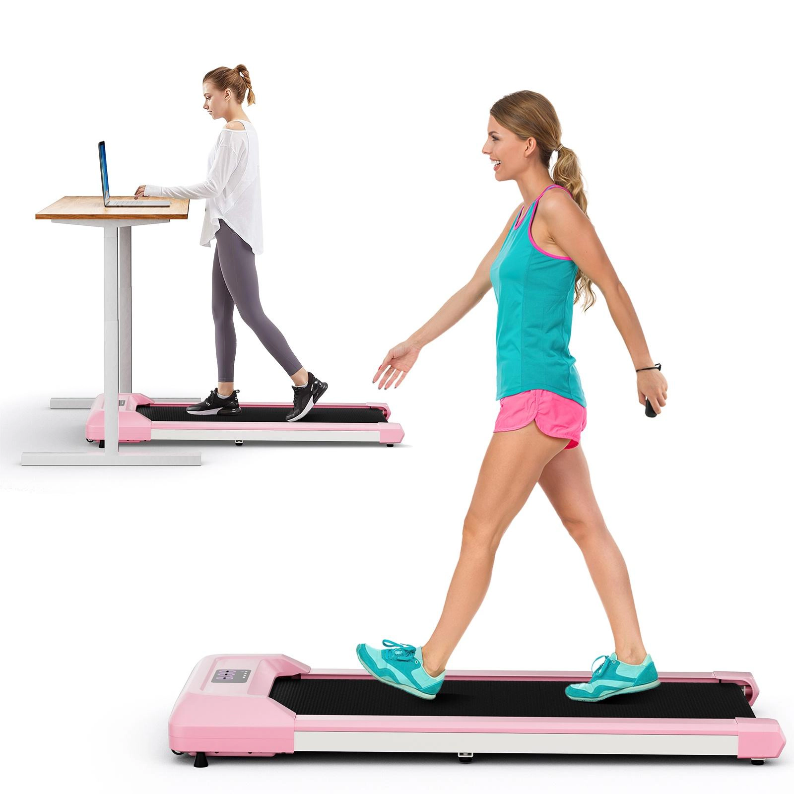 SUGIFT Pink 2.25-HP 265-lb Capacity 6-in Slim Incline Walking Pad with LED Display and Remote Control