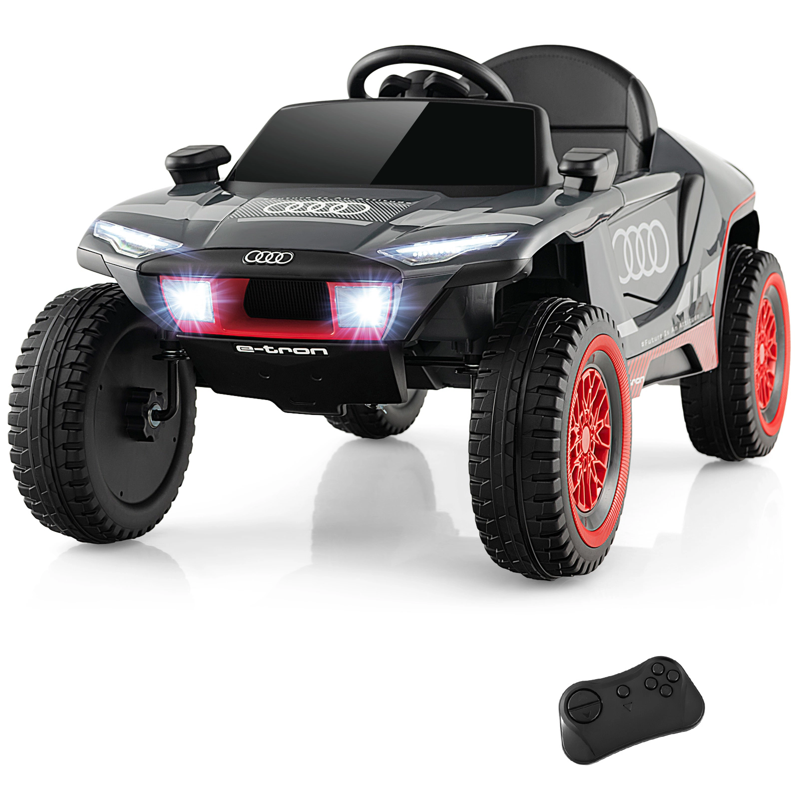 Costway 12V Licensed Audi Kids Ride On Car with 2.4G Parent Remote Control LED Lights