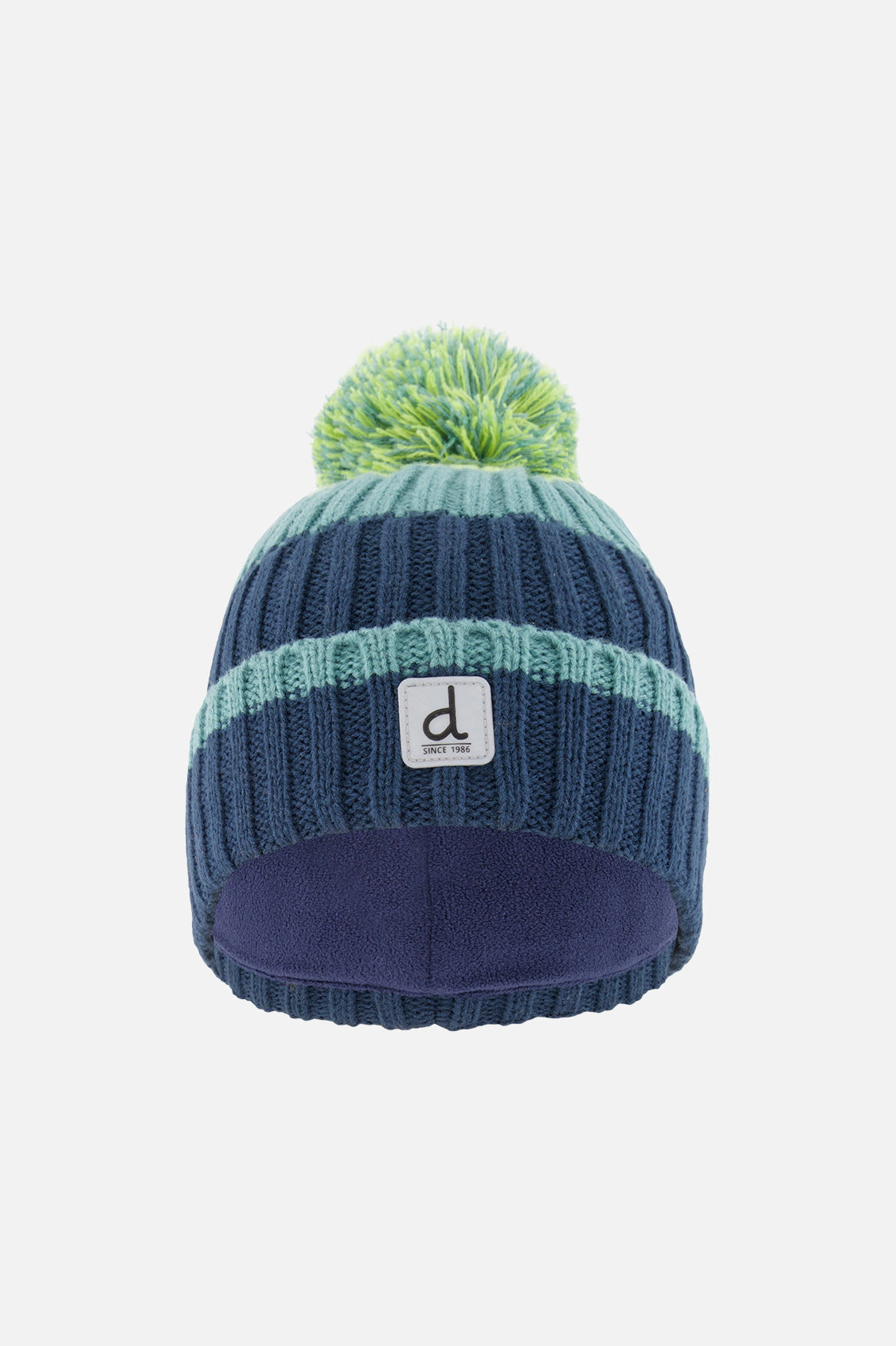 Deux par Boys Color Block Jacquard Winter Knit Hat with Pompom