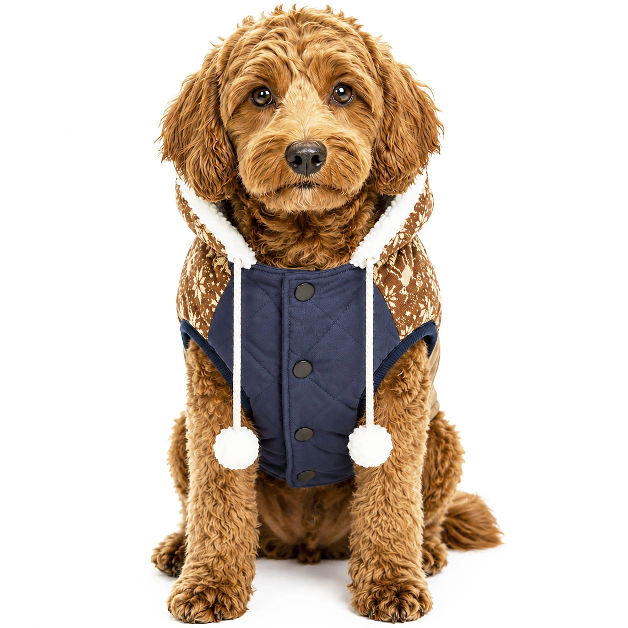 Touchdog ® Snowadayz Pom Pom Pet Hooded Sweater