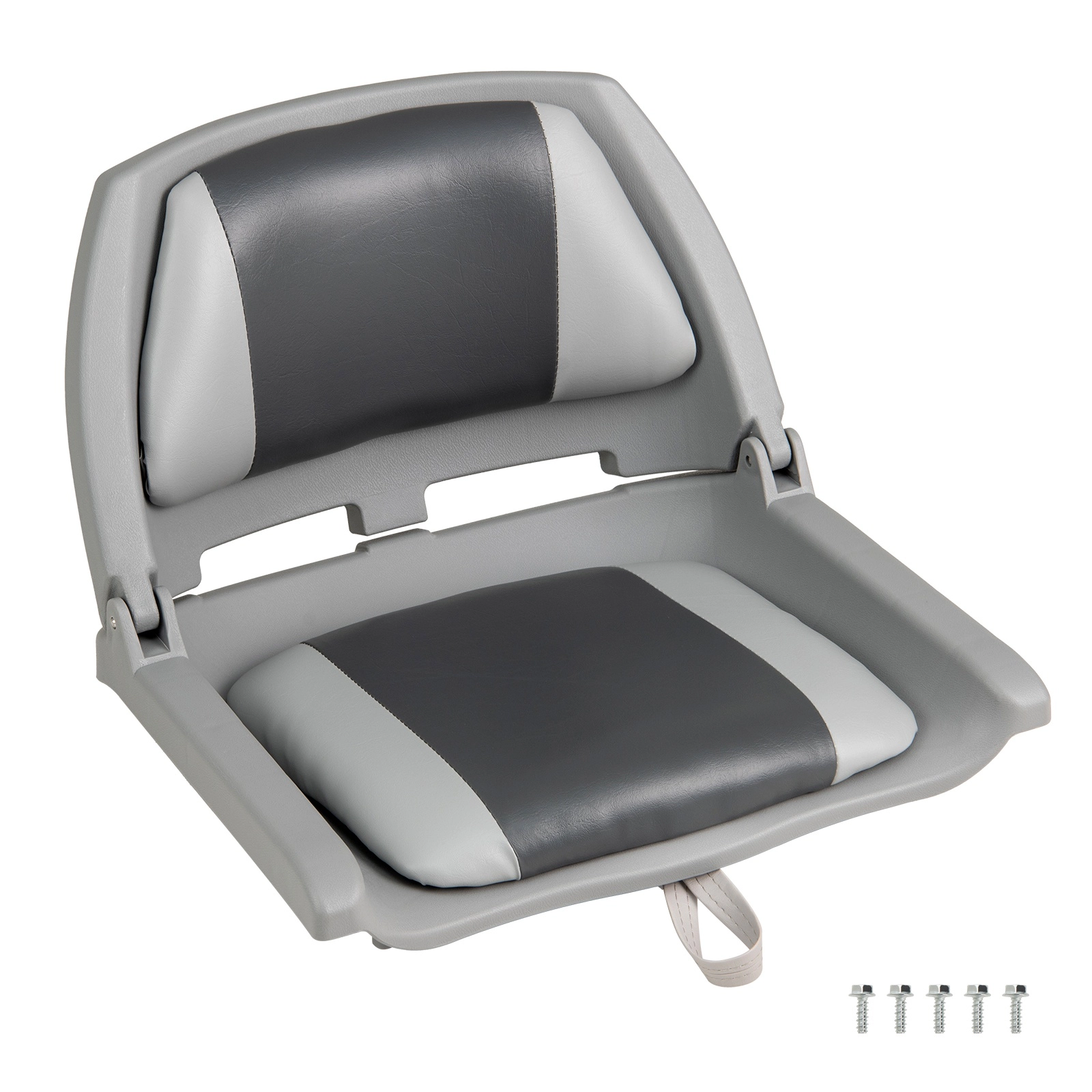 SUGIFT White Folding Low Back Boat Chair with Marine Grade PVC 20-in W 19.5-in D 15.5-in H 330-lb Seat Capacity