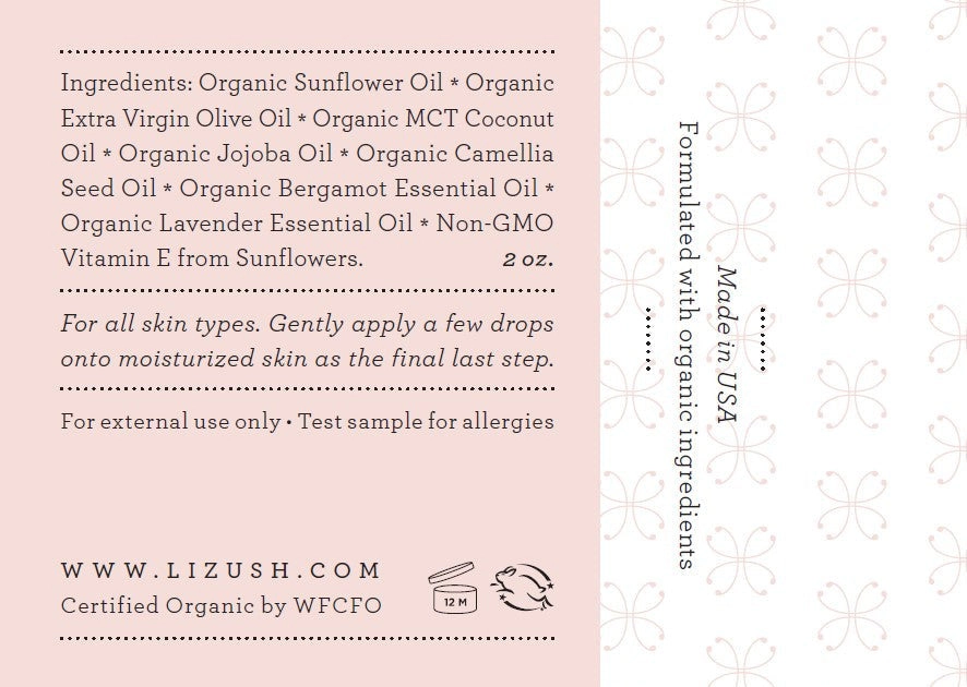 Lizush Organic Facial Oil - 2 fl oz, Seals and Protects