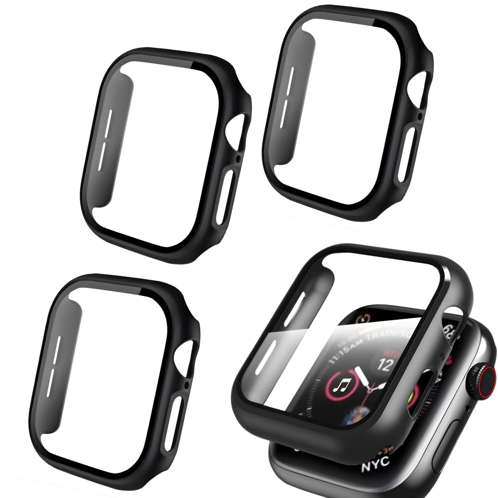 Qixxronics Case for Apple Watch Series 11 [46mm] 3PCS, with Built-in Tempered Glass Screen Protector