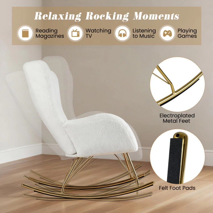 Hivvago Nursery Rocker Chair with Curved Back and Supportive Armrests