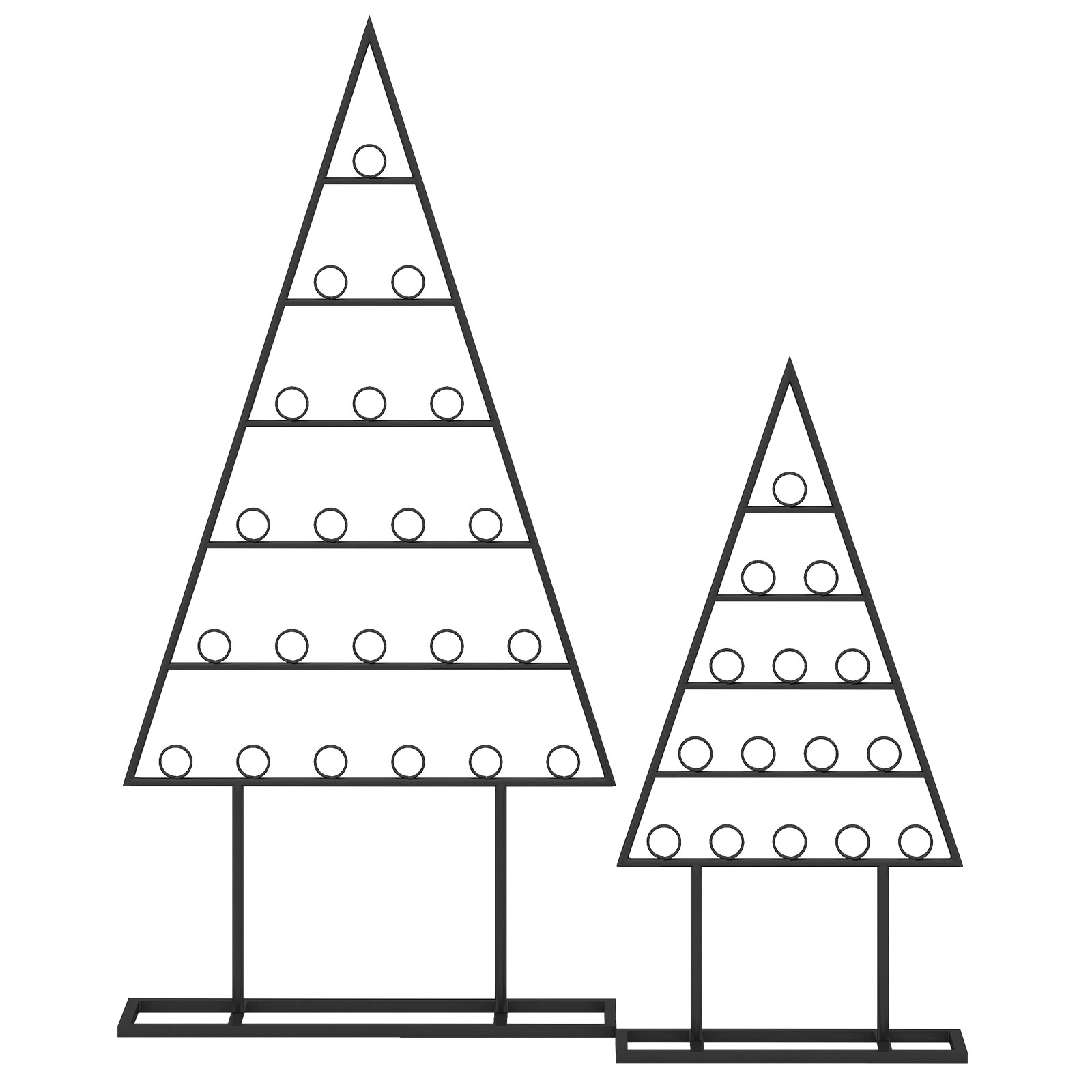 SUGIFT Christmas Tree Photo Holder Card Display Stands with 36 Round Clips and Hanging Rack Black/Golden