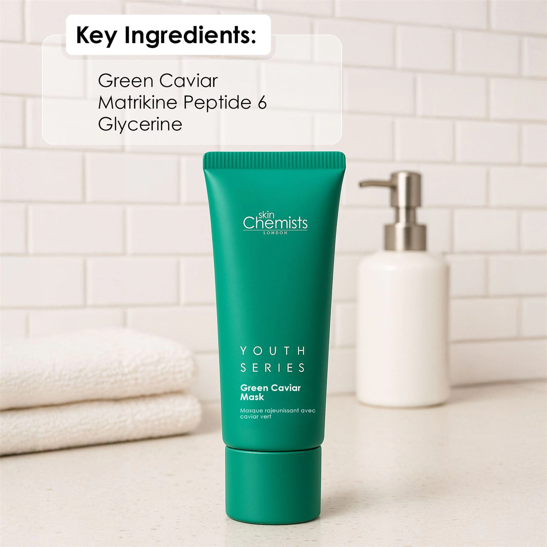 skinChemists Green Caviar Anti-Aging Mask 50ml - Hydrating Treatment for Fine Lines & Wrinkles