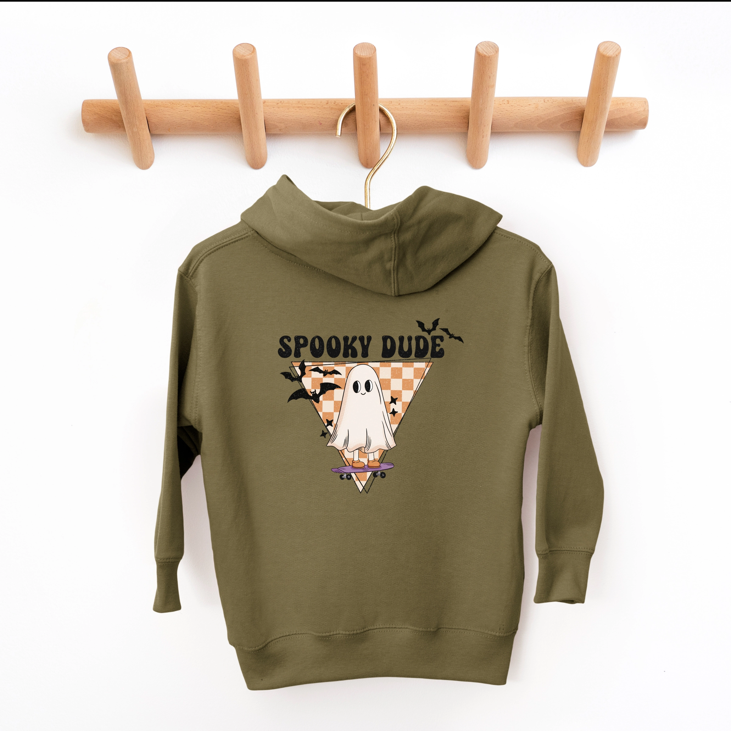 The Juniper Shop - Toddler Hoodie Spooky Dude Ghost Front And Back