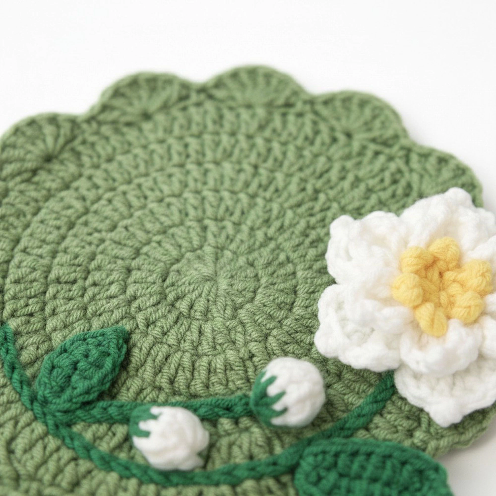 Alilang Unisex Crochet Flower Coaster Handmade Knit Table Protector