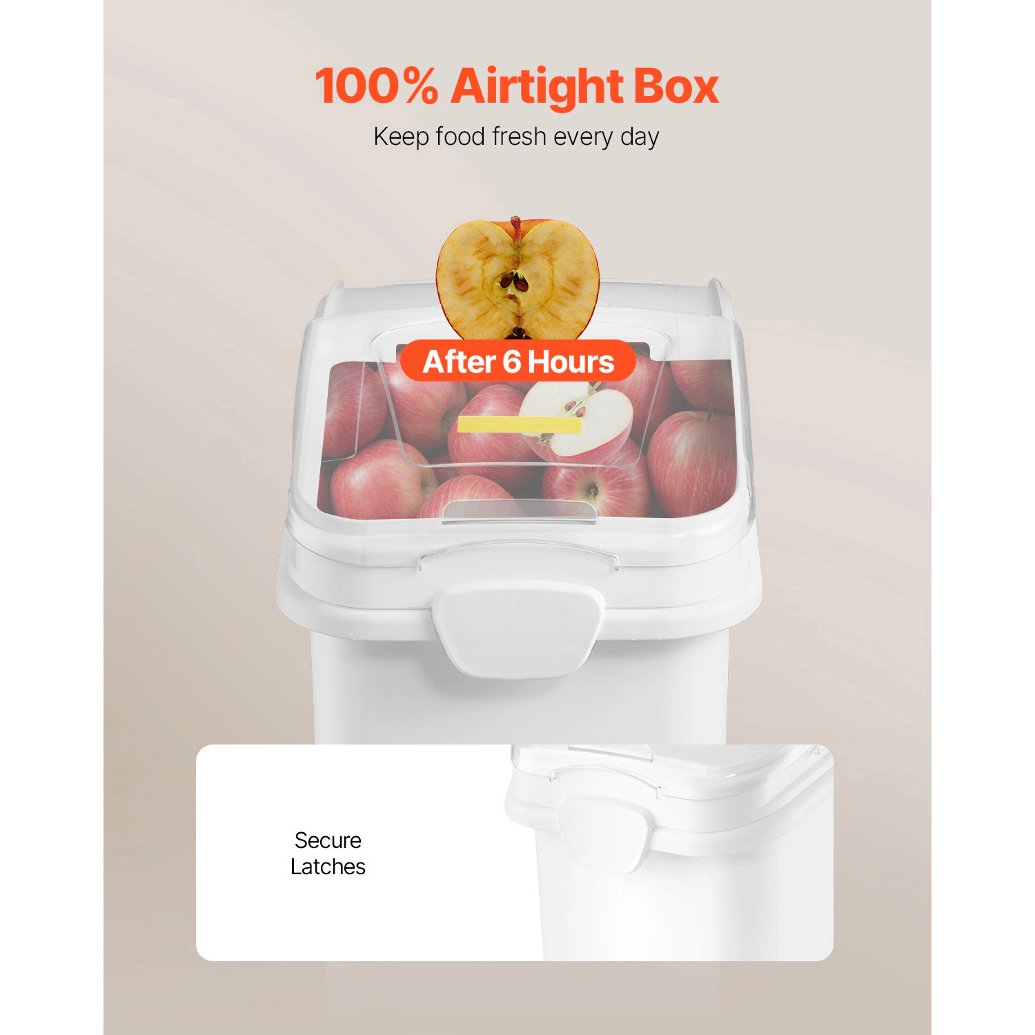 HONGGE Rice Storage Container / Large Dog Food Dispenser Bin Kitchen Ingredient Grain Cereal Flour Bin Pet food