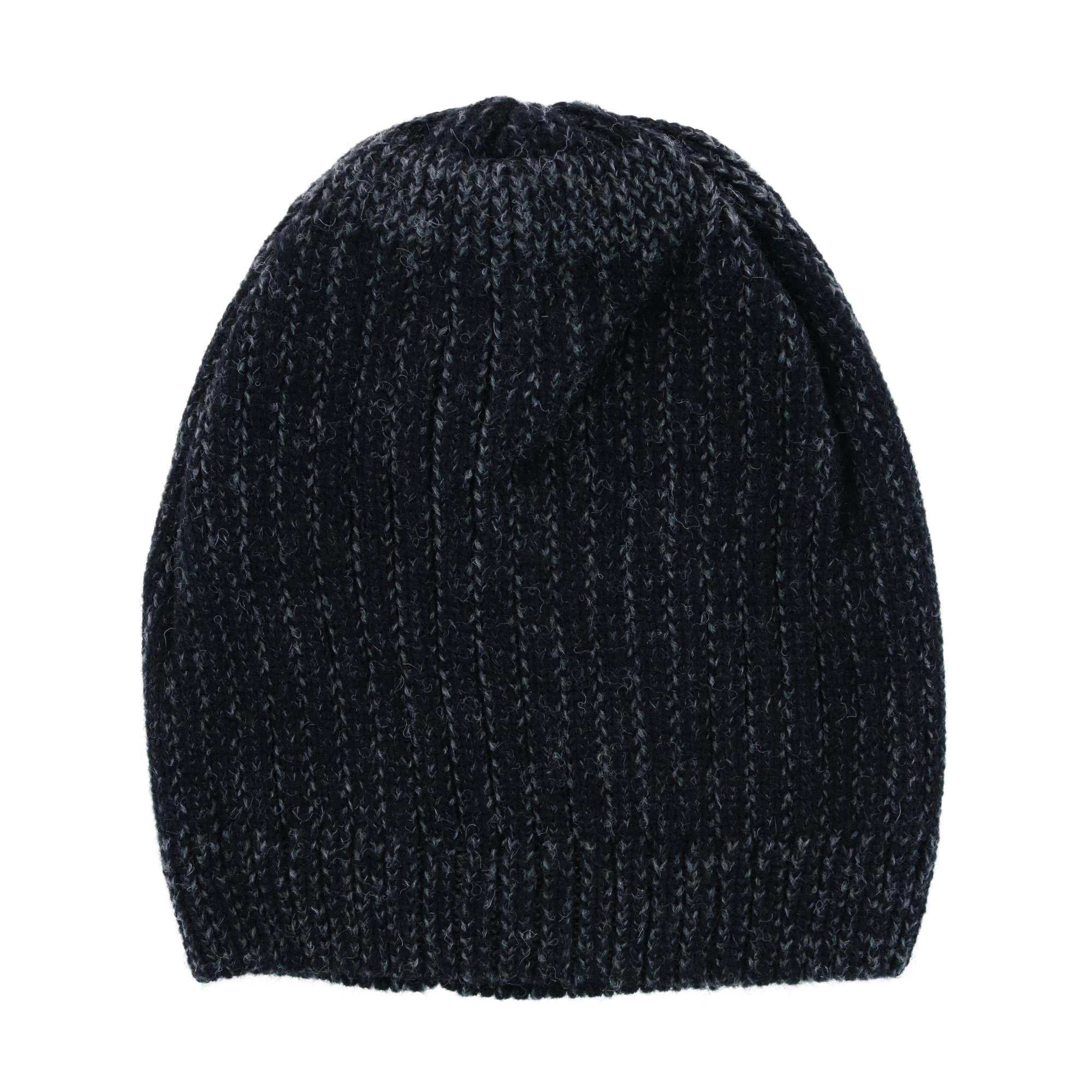 CTM Men's Ribbed Knit Mixed Wool Beanie