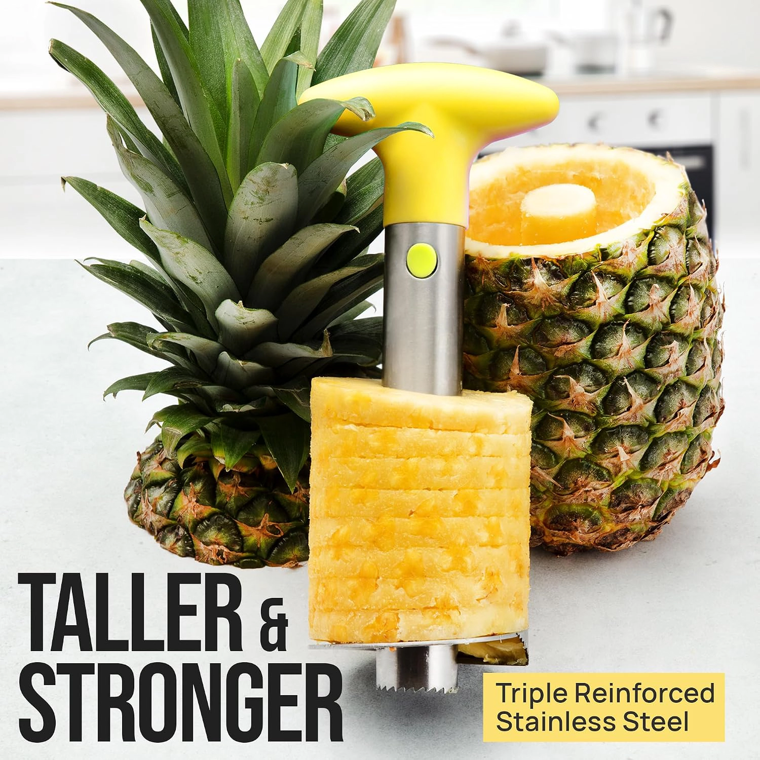Zulay Kitchen Stainless Steel Pineapple Corer & Slicer + Eye Removal Tool