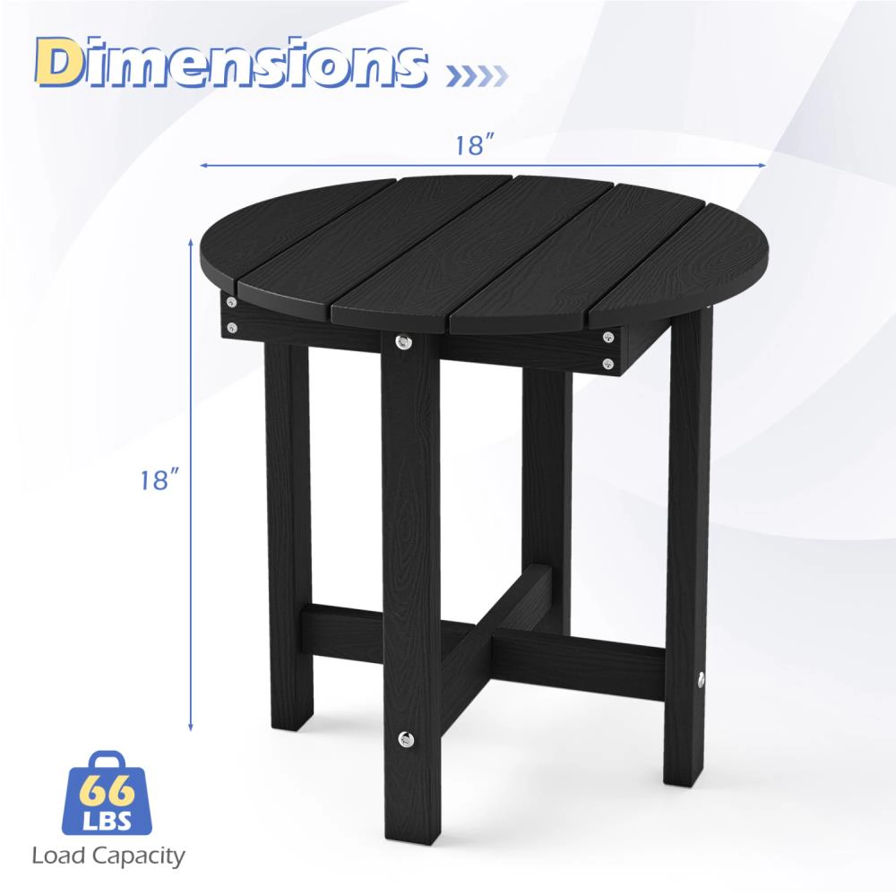 Hivvago Hips Adirondack Side Table With Weather-Resistant And Waterproof Top