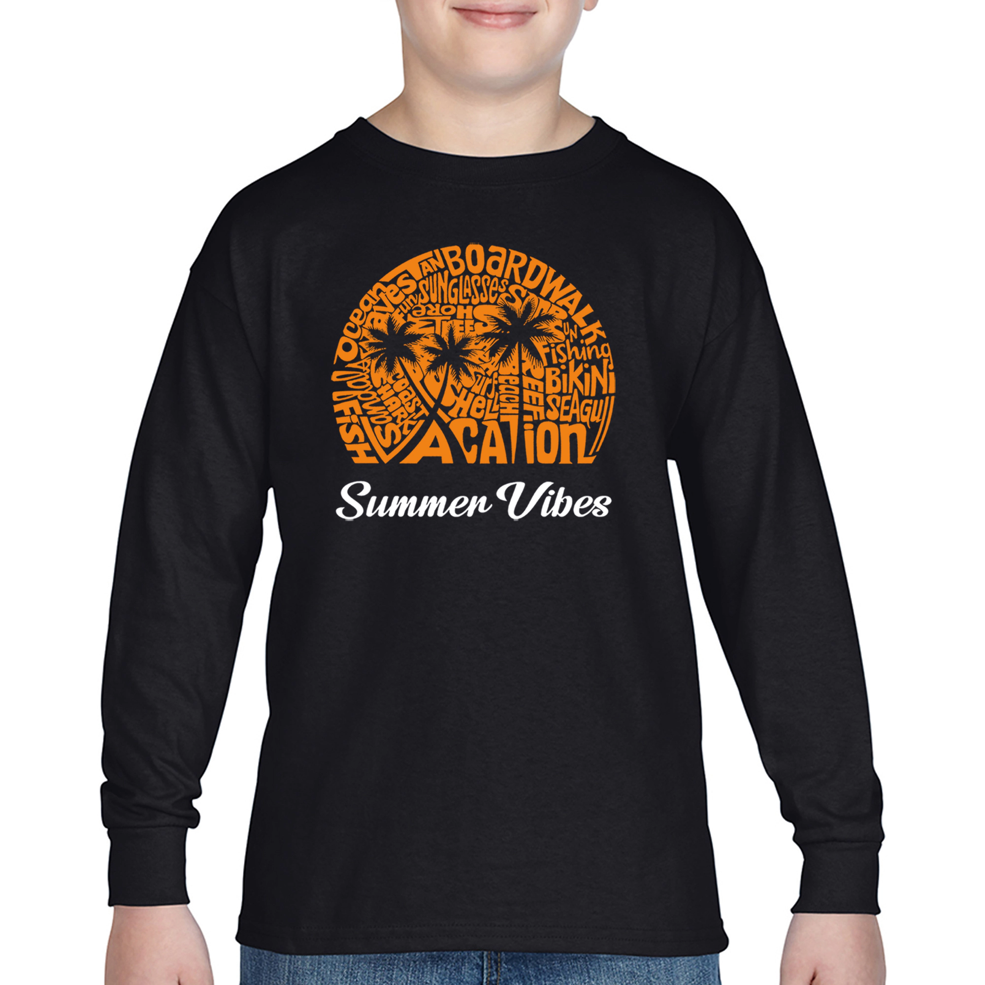 LA Pop Art Boys Long Sleeve T-Shirt - Summer Vibes