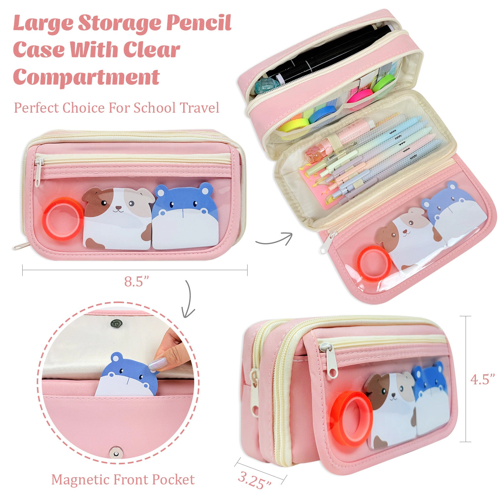 Wrapables 9-Layer Large Capacity Pencil Case for Stationery, Makeup and Travel