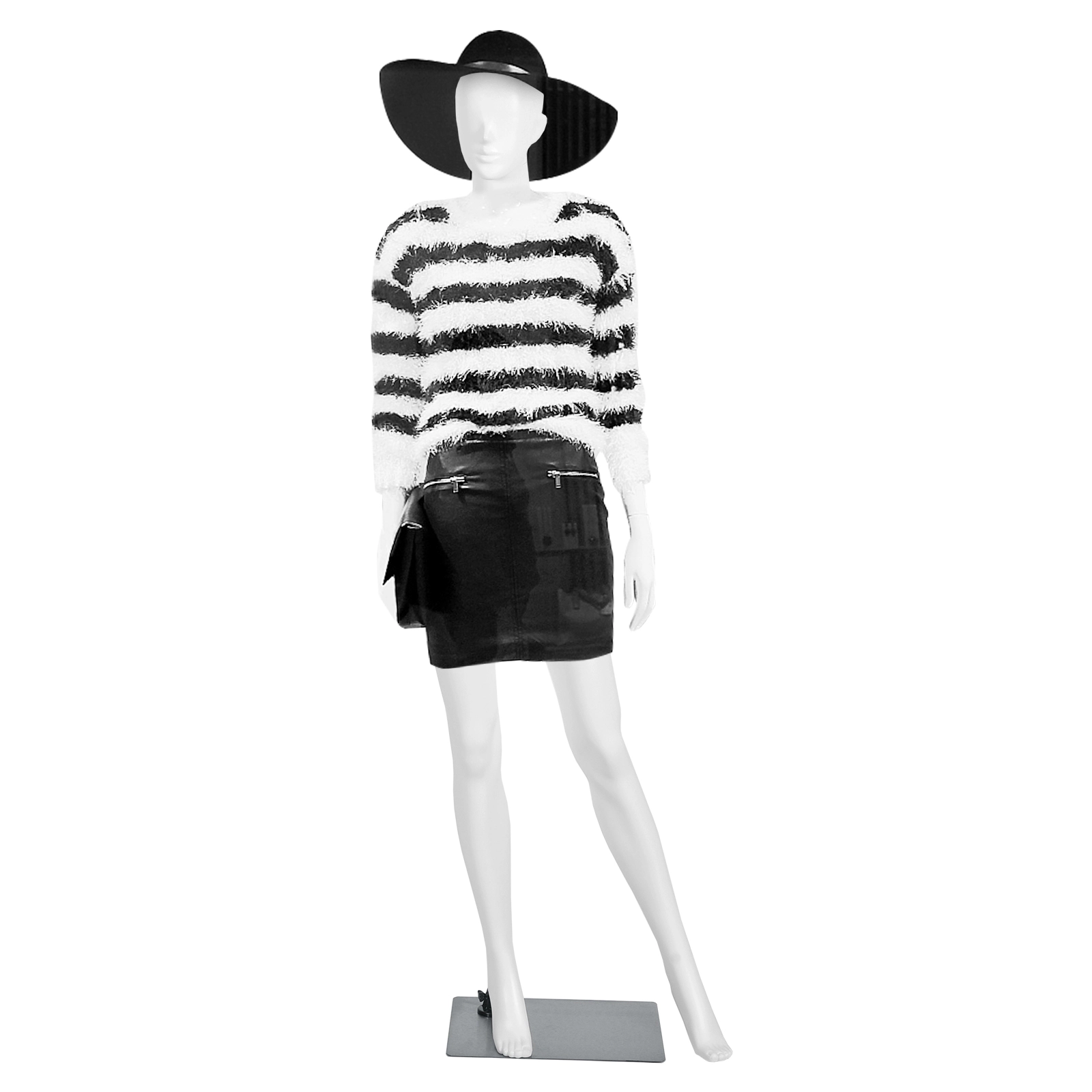 SUGIFT 5.8-ft White Full Body Female Mannequin with Detachable Arms Torso and Rectangular Metal Stand