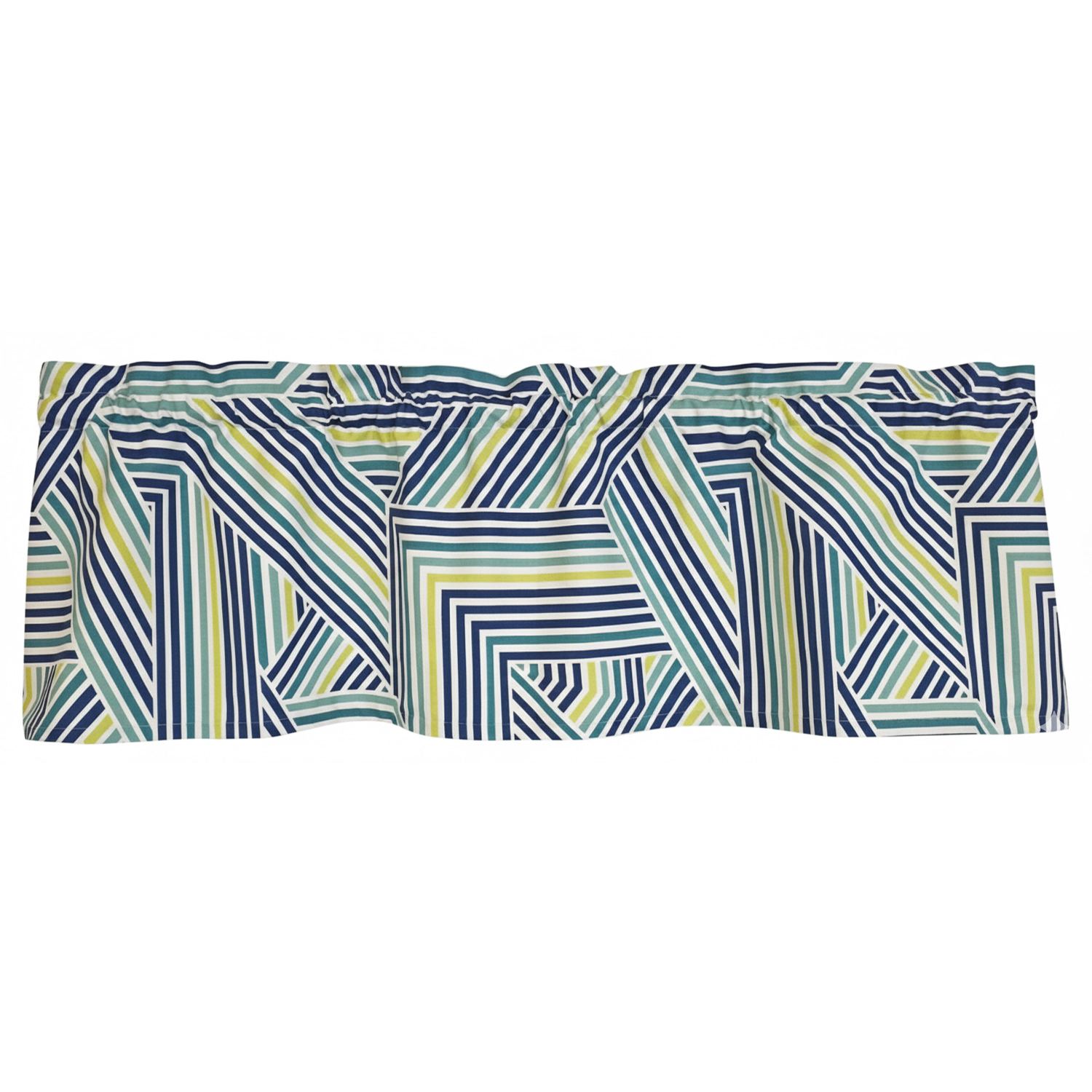RLF Home 100% Cotton High Quality Bypass Tailored Window Valance with 1.5" Rod Pocket 50" W X 12" L Multi