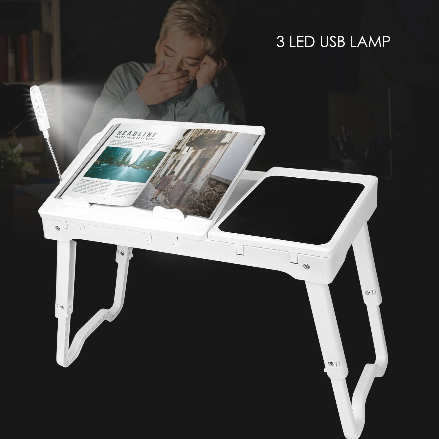 GBruno Adjustable Laptop Table With Cooling Fan