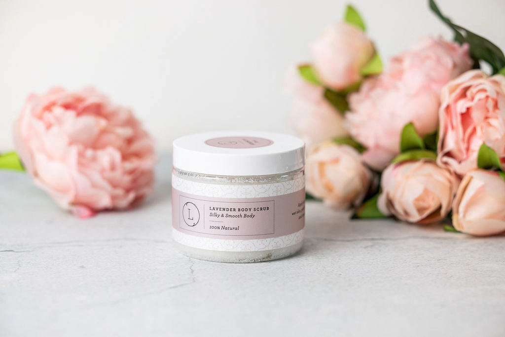 Lizush  Natural Lavender Body Salt Scrub 9oz, Handmade Exfoliating Salt Scrub