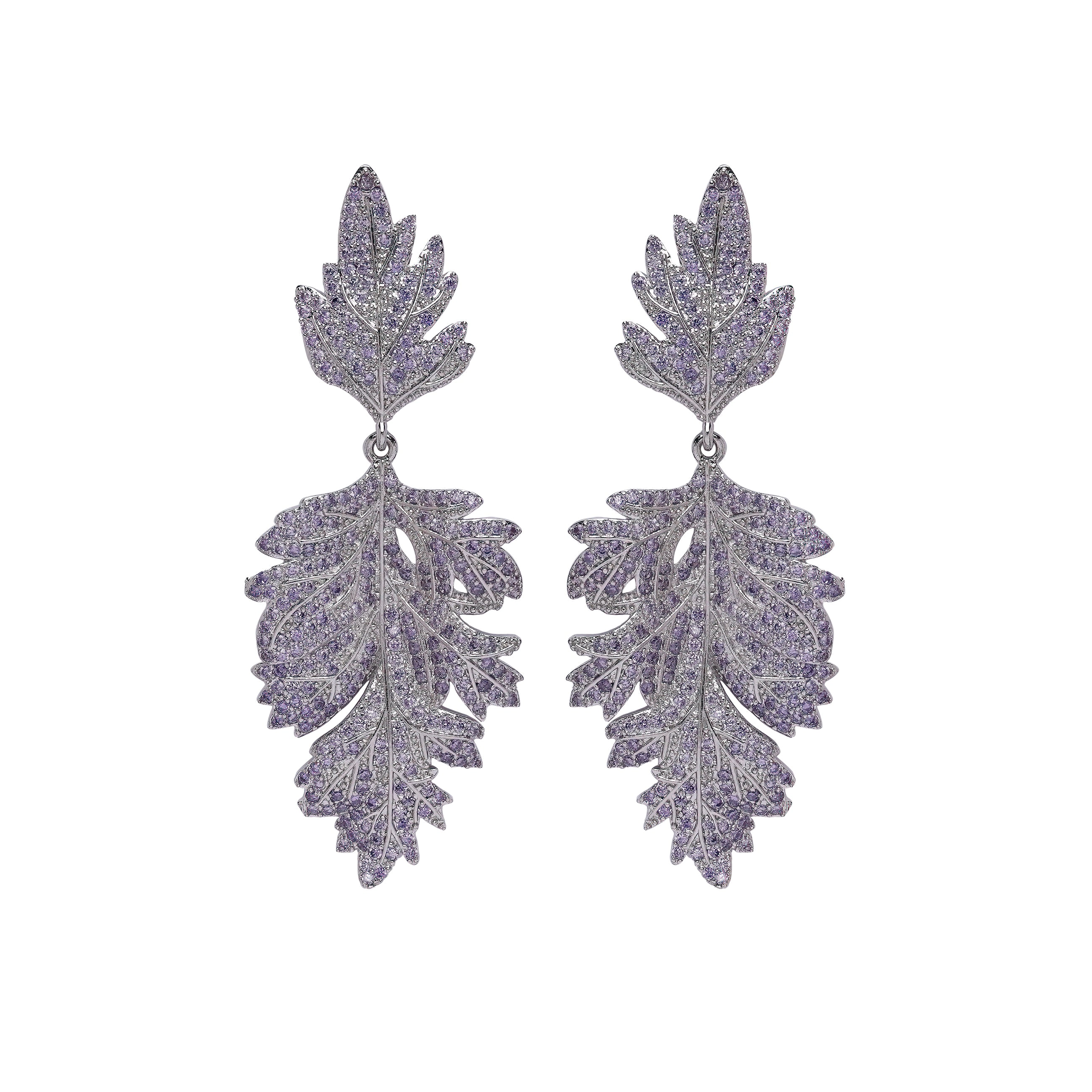 AGP PARIS Womens Diva Leaf Shaped Drop Earrings