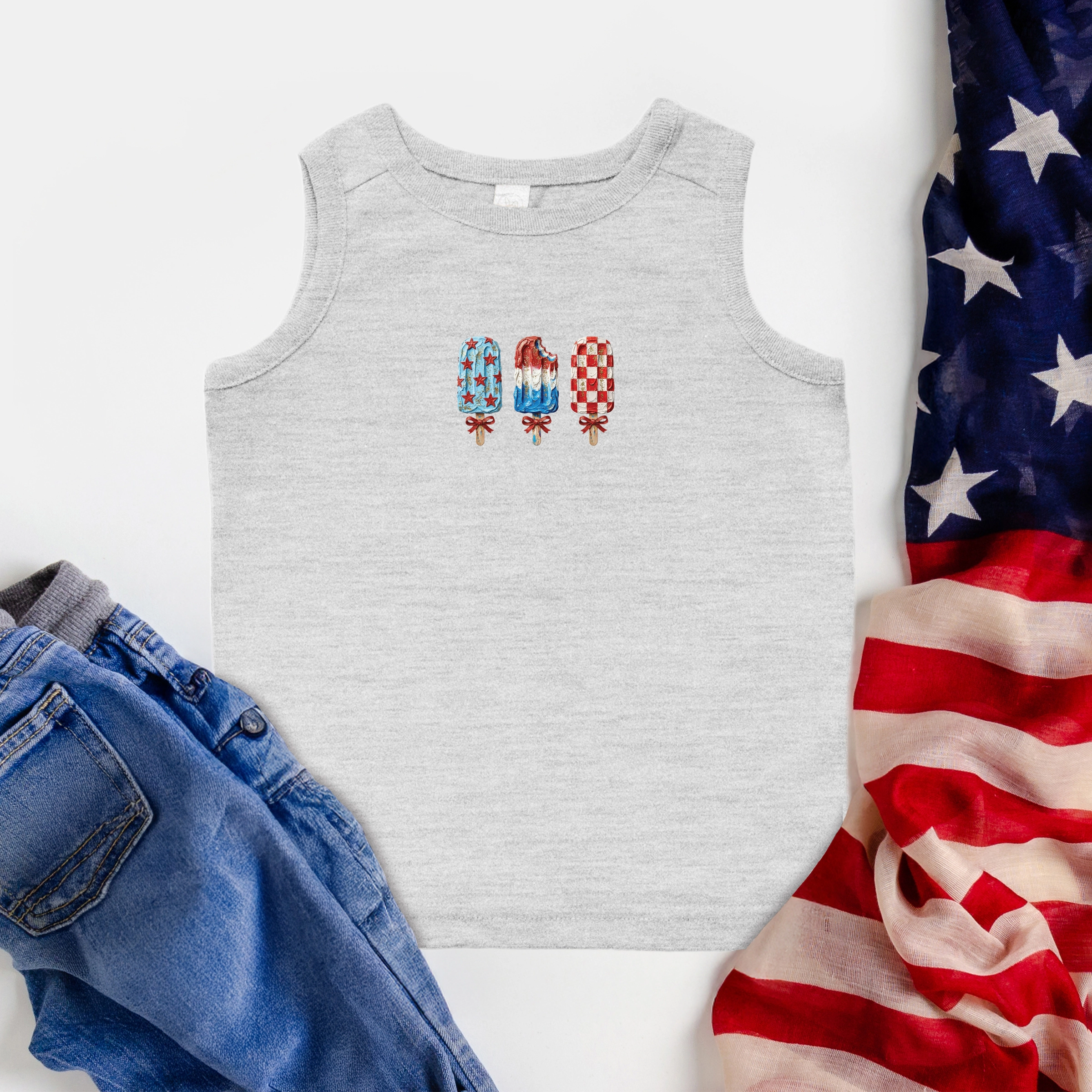 The Juniper Shop - Patriotic Popsicles Toddler Graphic Tank