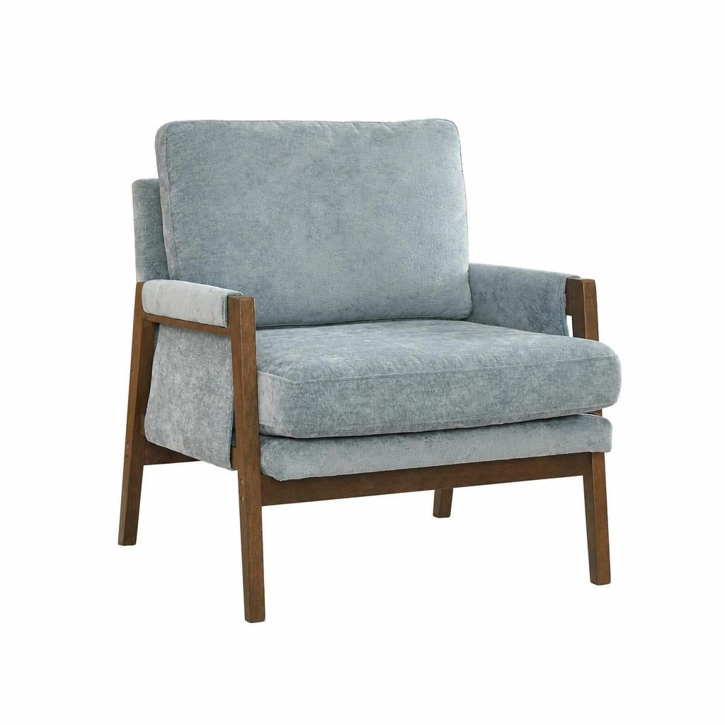GOODSILO Modern Upholstered Velvet Accent Chair Comfortable Single Seating