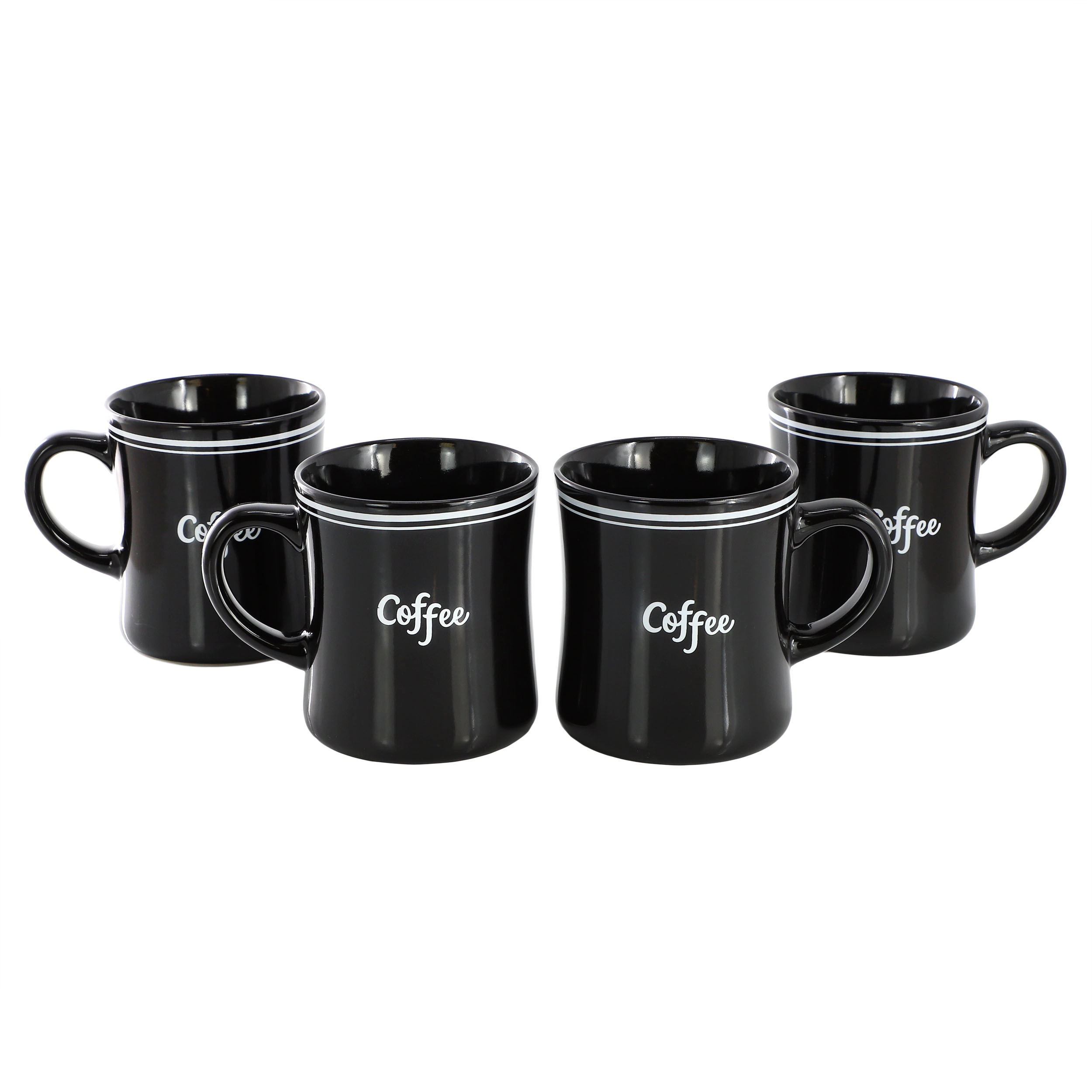 Gibson Homewares 15 Ounce Black Fine Ceramic Mug with 'Coffee' Text
