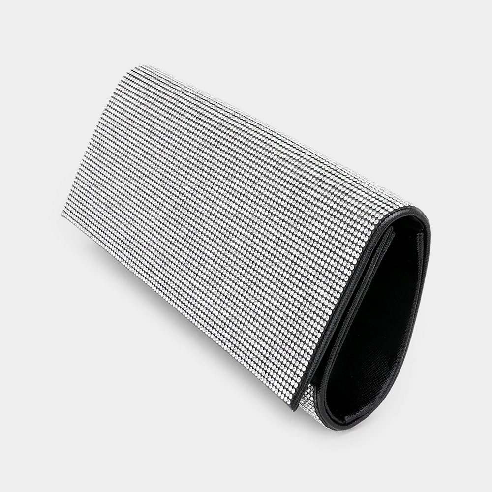 FASHNZFAB Bling Solid Evening Clutch Crossbody Bag