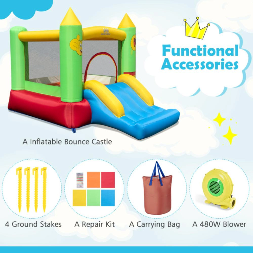 Hivvago Inflatable Bounce House Kids Blow-up Bouncer with Slide with 480W Blower