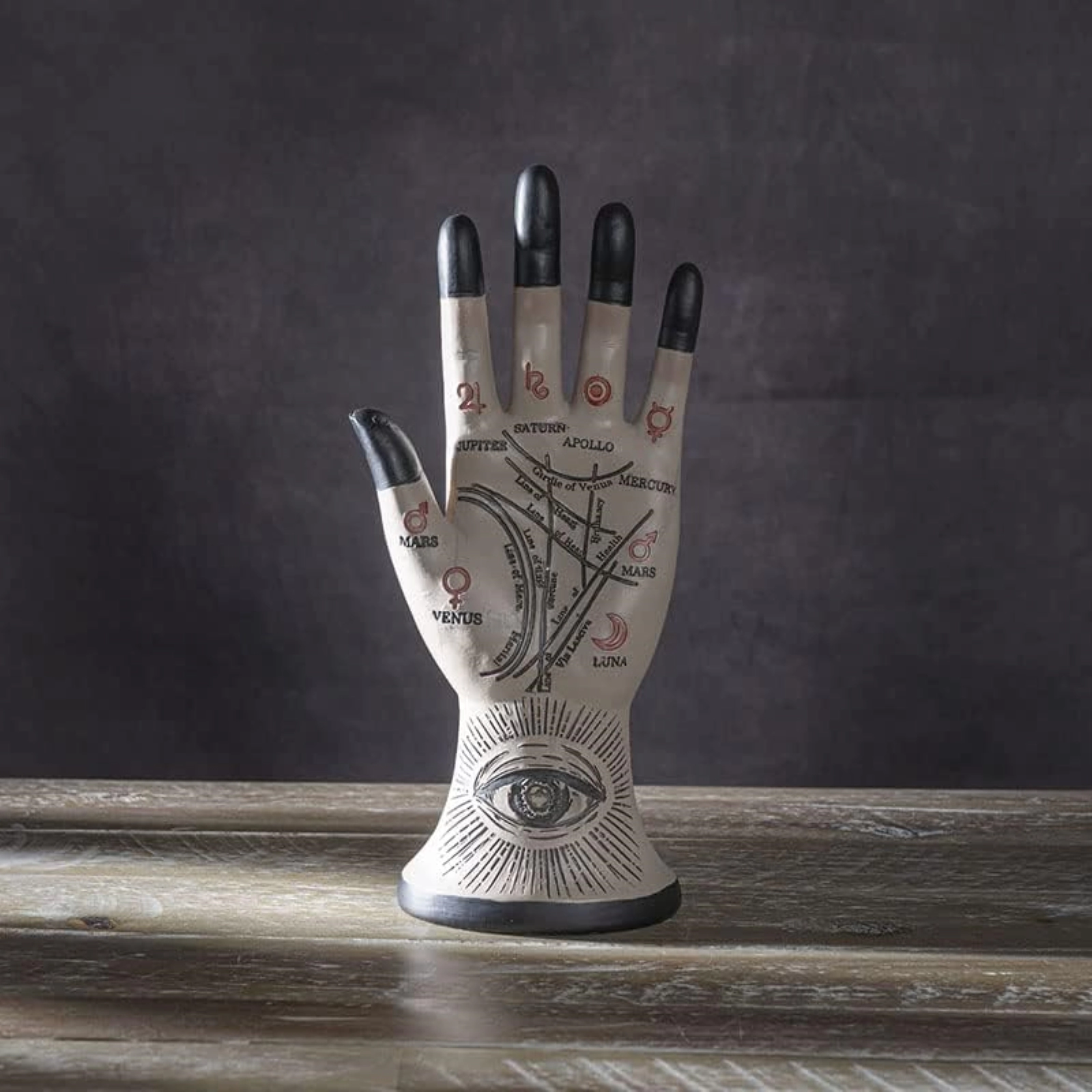 Pacific Giftware Palmistry Hand with Eye Figurine 8.9 inch Height Resin Halloween Home Decor