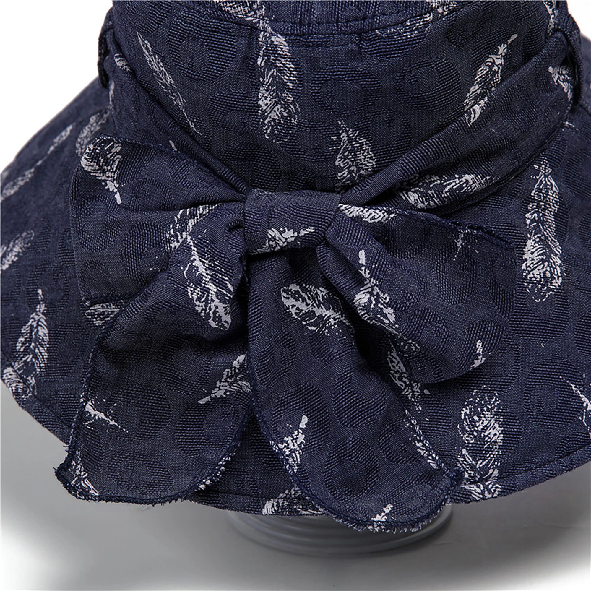 Anna-Kaci Womens Wide Brim Feather Print Sun Hat Summer Outdoor Travel