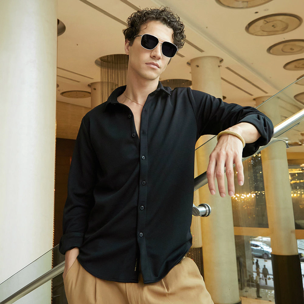 Waffle-Textured Shirt